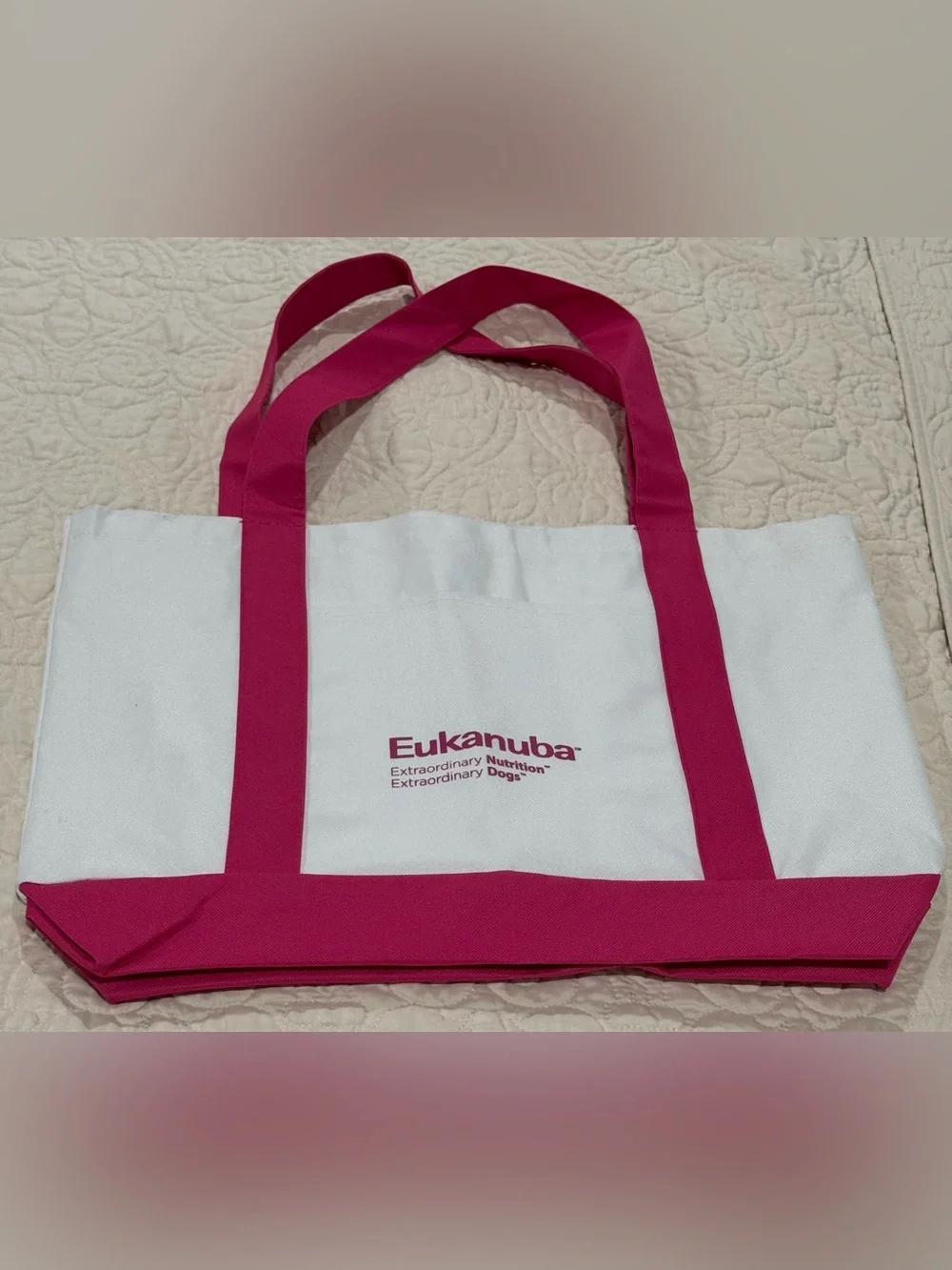 Eukanuba Pink and White Tote Bag